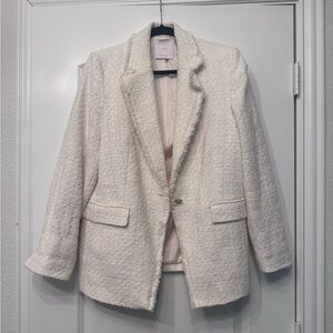 Mango Tweed Style Off-White Blazer